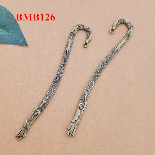10 шт./лот, античные бронзовые в виде книжных закладок/наклейки для волос/заколка в форме подвески из сплава, 25 стилей - Цвет: BMB126