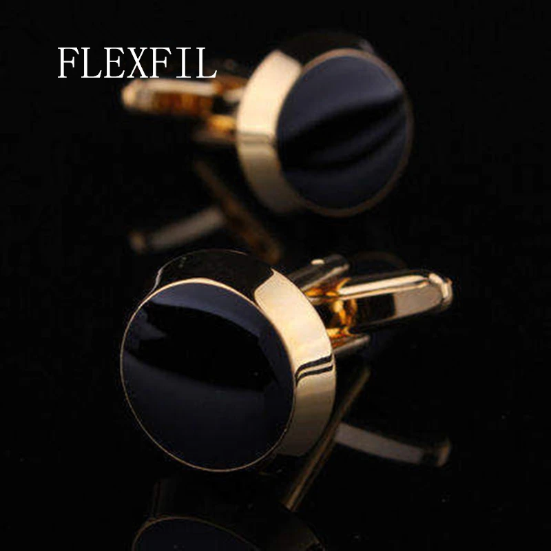 

Jewelry shirt cufflinks for mens Brand cuff buttons cuff links Wedding gemelos Golden white round abotoaduras Free Shipping