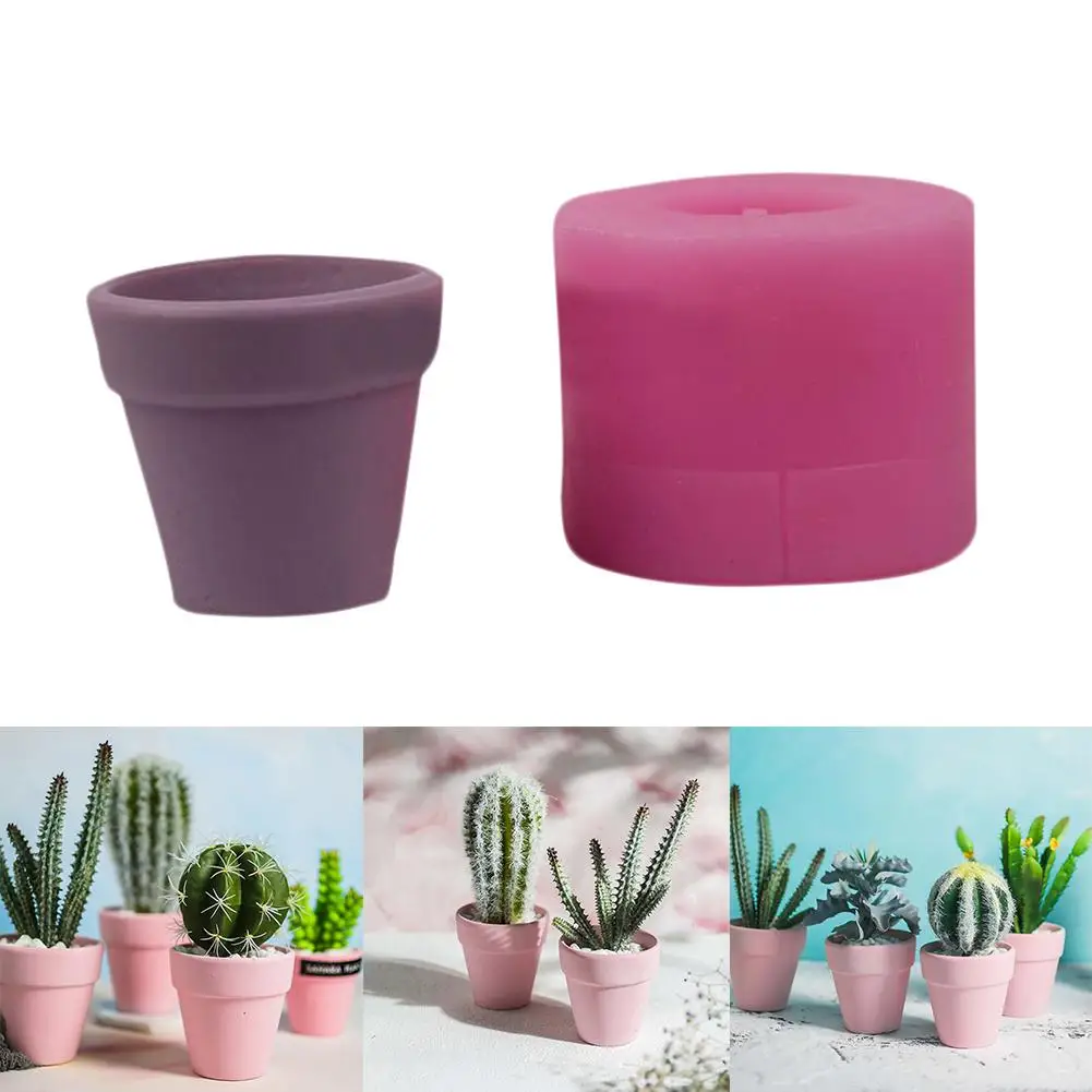 

3D Barrel Shape Flower Succulent Plant Flower Pot Silicone Moulds Gypsum Cement Fleshy Flower Bonsai DIY Clay Resin Craft Moulds