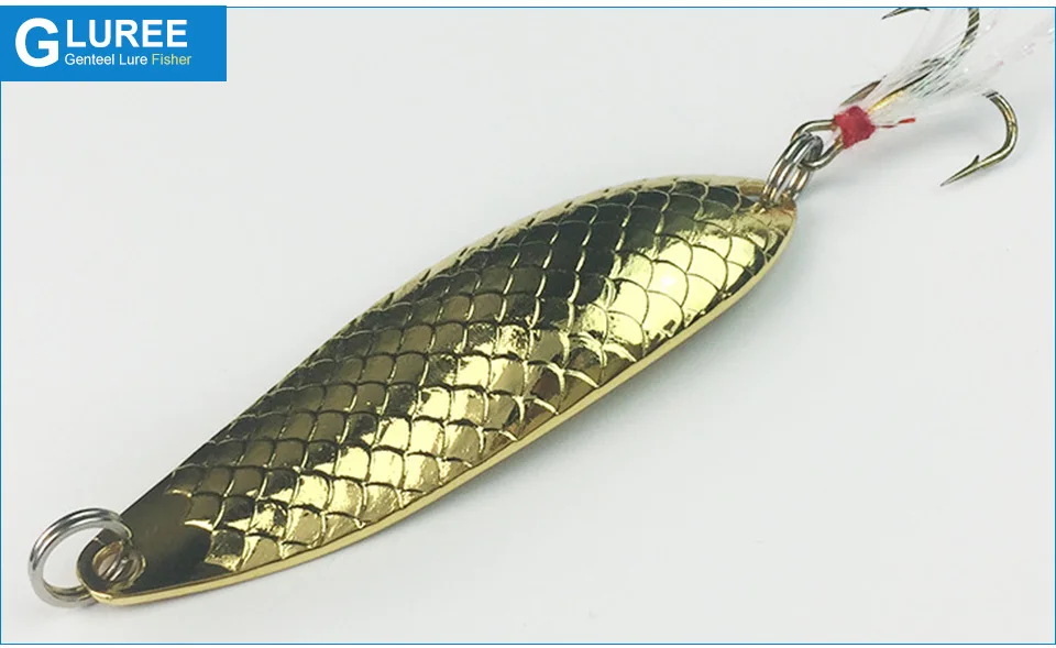 GLUREE 1pcs 71015g Zinc Alloy Fishing Lure Spoon Sequin Bait Paillette Metal Hard Lure with Treble Hook Fishing Tackle (6)