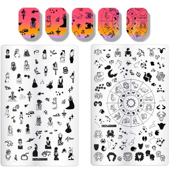 

Nail Art Stamping Plates ZJoy Plus Series Spring Garden Stencils For Nails Rectangle Flower Butterfly Nail Stamping Plate