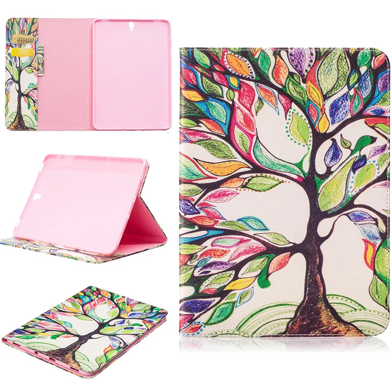 Fashion Butterfly Owl Bear Cartoon PU Leather Flip Stand Cover Cases For Samsung Galaxy Tab S3 T820 T825 9.7