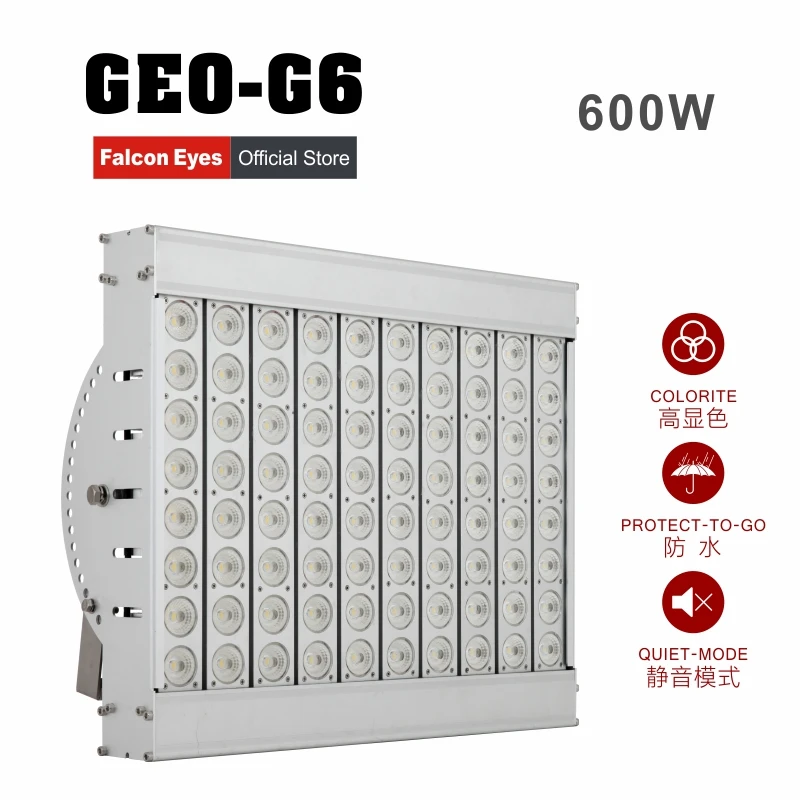 Falcon Eyes 600W Waterproof Giant LED Light Dimmable Continuous High CRI95 5600K GEO-G6 For Video Film Stage Advertisement
