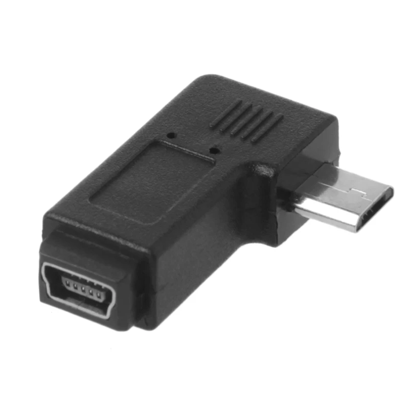 90 Degree Left Right Angled Mini USB 5pin Female to Micro USB Male Data Sync Adapter 4