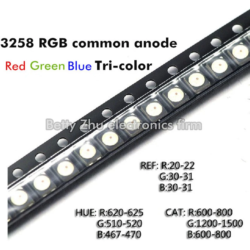 100PCS/LOT 1210 SMD 3528 LED red, green and blue light emitting diodes