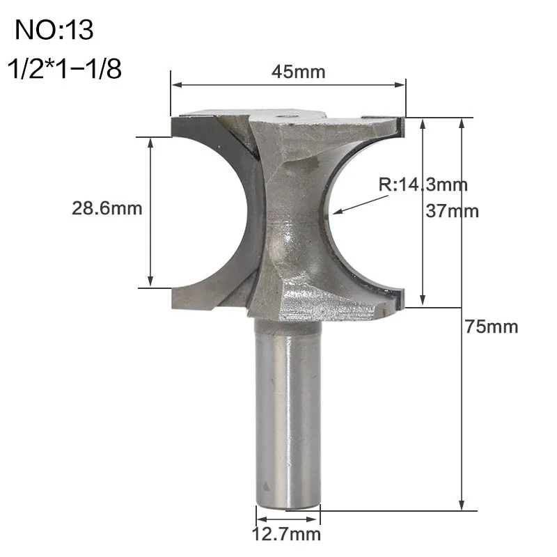 1 шт. 1/" 1/2" хвостовик Классическая Двусторонняя полукруглая боковая фреза древесины фрезы C3 Карбид 6,35/12,7 мм хвостовик древесины режущие инструменты