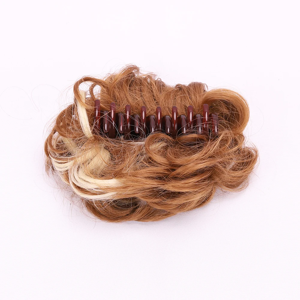  Delice Women's Synthetic Curly Chignon Ombre Claw Hair Messy Buns Updo Cover Hairpieces
