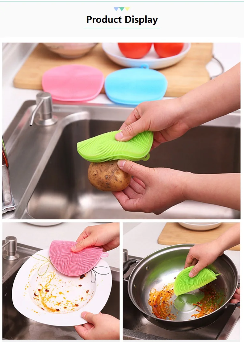 New Better Magic Sponge Silicone Scrubber For Mild Scrubbing Brush Bowl Pot Pan Cleaner Heat-resistant Pads 1PC Dropshipping