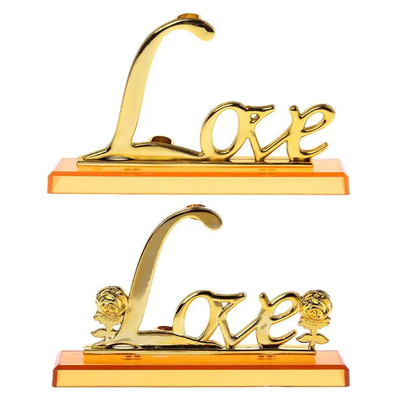 

Gold Plated Metal Love Holder Guest Book Signing Pen Set Wedding Supplies