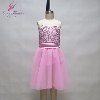 

Hot Sale Pink Sequin Stretch Bodice Ballet Dress For Girls Stage Dance Wear Performance Dance Tutu
