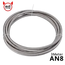 evil energy AN8 3Meter Stainless Steel PTFE Braided PTFE Oil Line Fuel Hose Brake Hose PTFE Line Racing Hose automotive motorcycle 1 8 stainless steel braided ptfe line pu covered fuel line with stainless steel material hexagonal joint