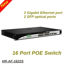 Коммутатор питания через Ethernet 16 портов 10/100 Мбит/с-портовой POE питания 2 Порт Gigabit Ethernet порт 360w ip-камеры с питанием по POE и Точка беспроводного доступа