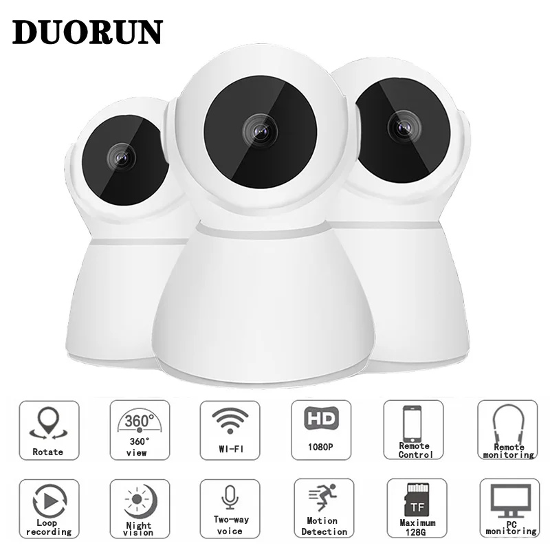 

DUORUN Wireless Ip Camera Wifi Home Intelligent Night Vision HD Baby Monitor 1080p CCTV Network Surveillance Security Camera