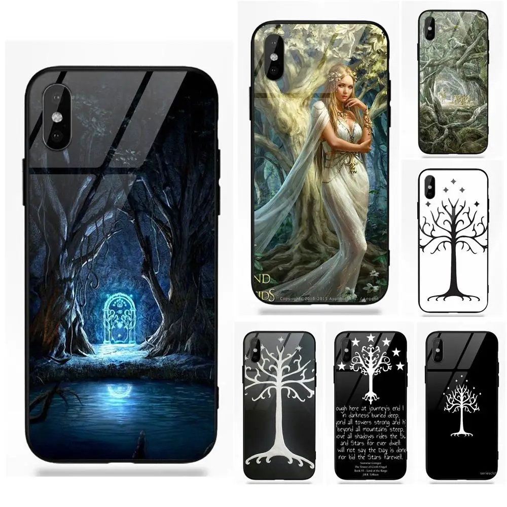 

Vvcqod The Lord Of The Rings Tree Soft TPU Frame+Tempered Glass Original For Apple iPhone X XS Max XR 5 5C 5S SE 6 6S 7 8 Plus