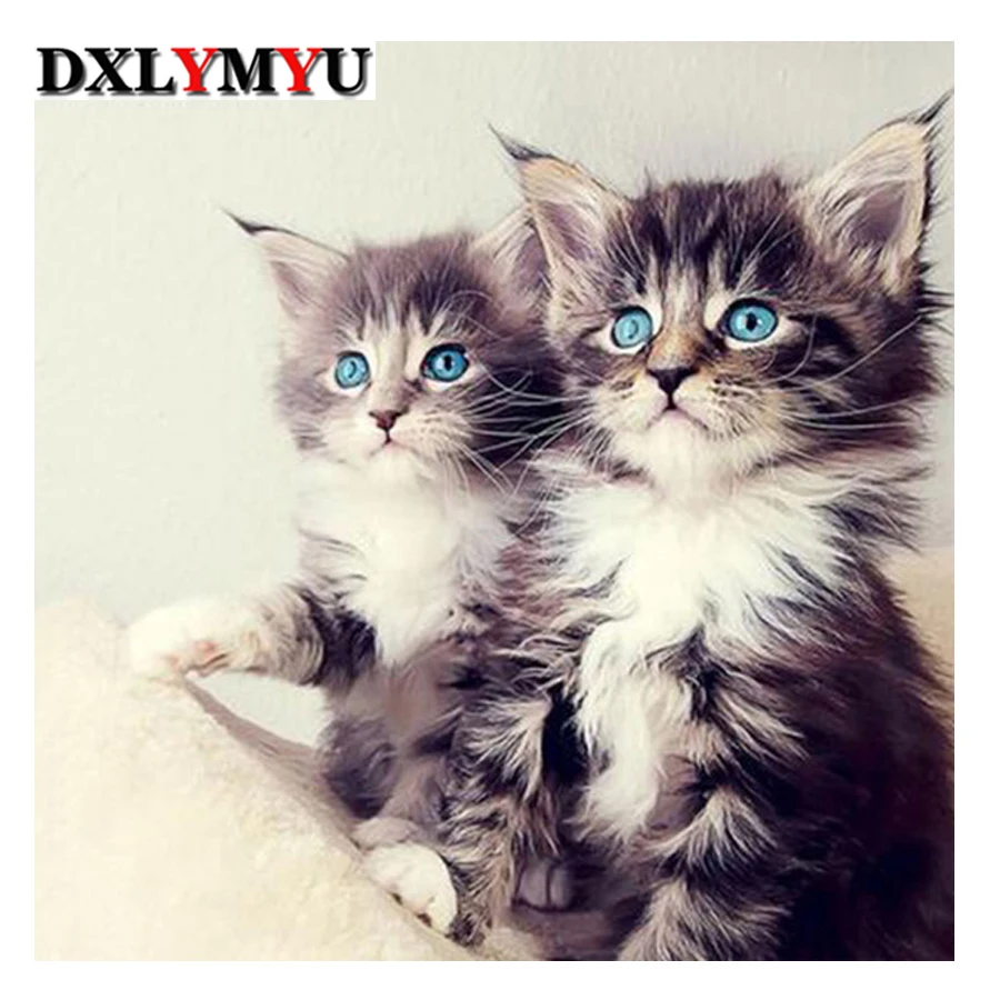 

3D Diy Diamond Painting Needlework Cute Kitten Animal Picture 5D Full Diamond Embroidery Cross Stitch Diamond Mosaic