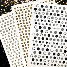 Новейший точечный золотой и серебряный точечный 3 вида цветов дизайн 3d дизайн ногтей Шаблон наклейка цветы U