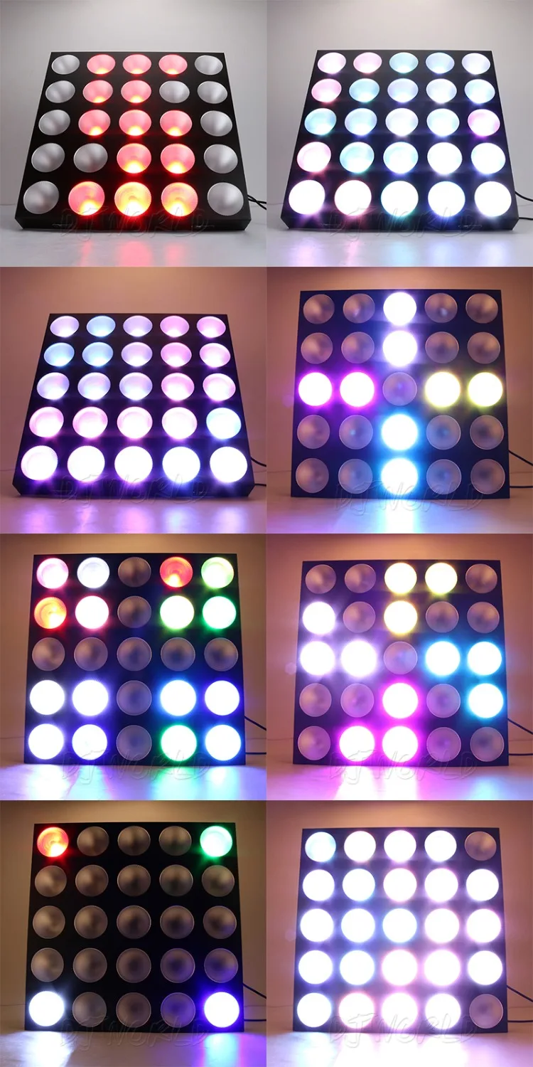 Djworld LED 25x30W RGBW Blinder Matrix DMX512 Stage Effect Lighting Good For DJ Disco Party Bar Wedding Decorations Best Seller