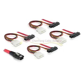 

LSI 3Ware Molex Mini SAS SFF 8087 to SFF 8482 and Power x 4 SAS Cable