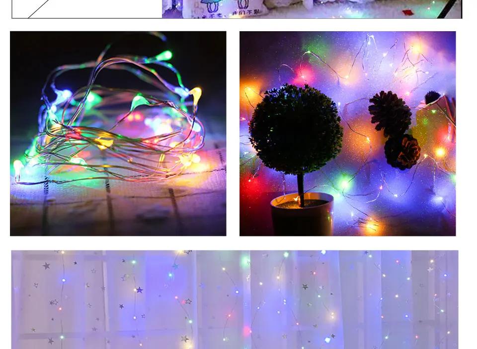 USB LED Curtain Holiday Lights Copper Wire 3x3m 300 LED String Garland Window Christmas Lights Fairy Wedding Party Decoration (17)