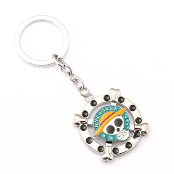 

12pcs/lot ONE PIECE Keychain Rotatable Luffy Key Ring Holder Gift Chaveiro Car Key Chain Pendant Anime Jewelry Souvenir