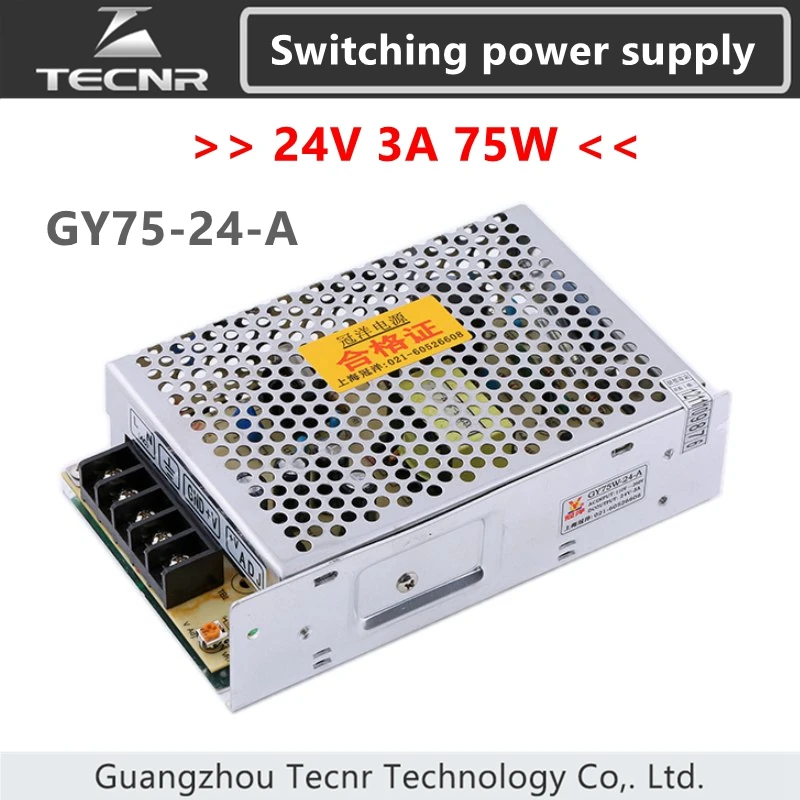TECNR 24V 75W 3A импульсный источник питания для лазерный гравировальный станок с ЧПУ