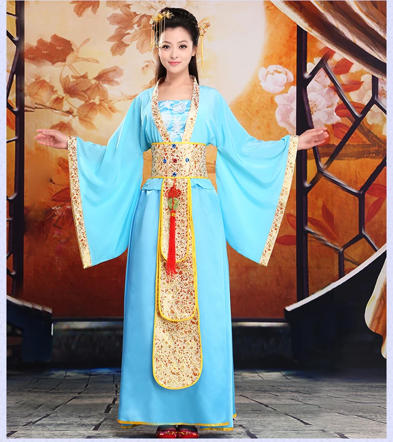 Роскошные Для женщин Косплэй костюмы для танцев сказочной принцессы костюм ханфу queen Древняя китайская одежда драматургического Костюм