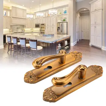 

European Vintage Style Door Lock Aluminium Alloy Handle Home Bedroom Interior Door Handle Anti-theft Home Safety Lock cerradura