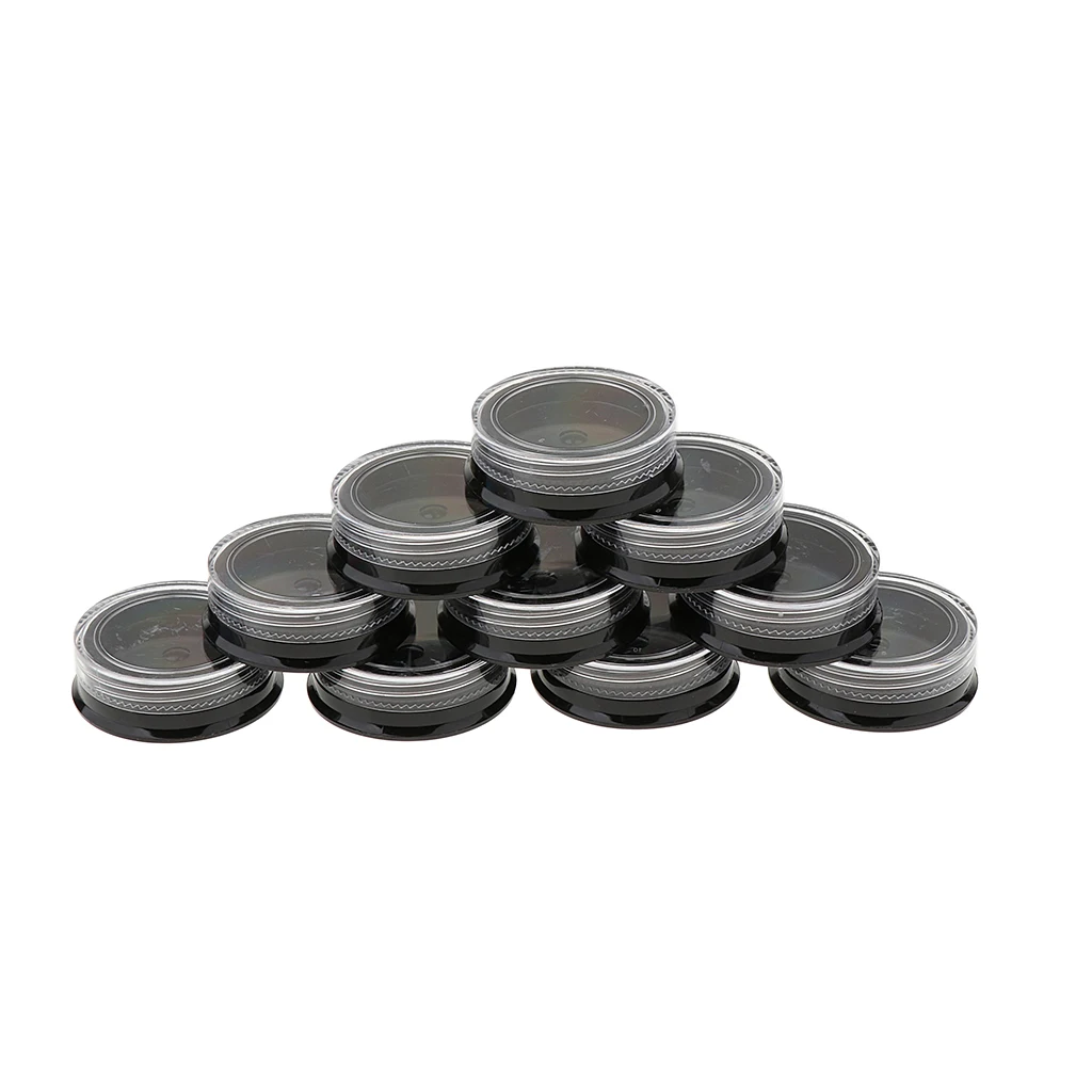 10 Pieces Plastic Nail Art Tips Powder Beads Storage Containers,Small Round Jewelry Glitters Storage Box Organizers