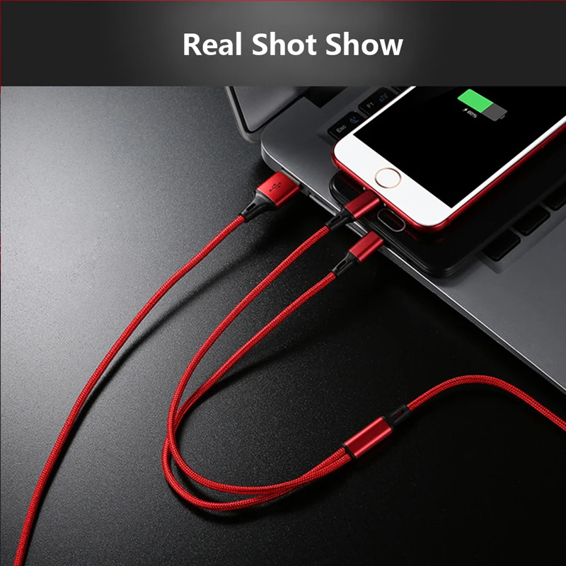 3 в 1 микро usb кабель для зарядки Android USB iPhone type C 2 A быстрая м универсальный