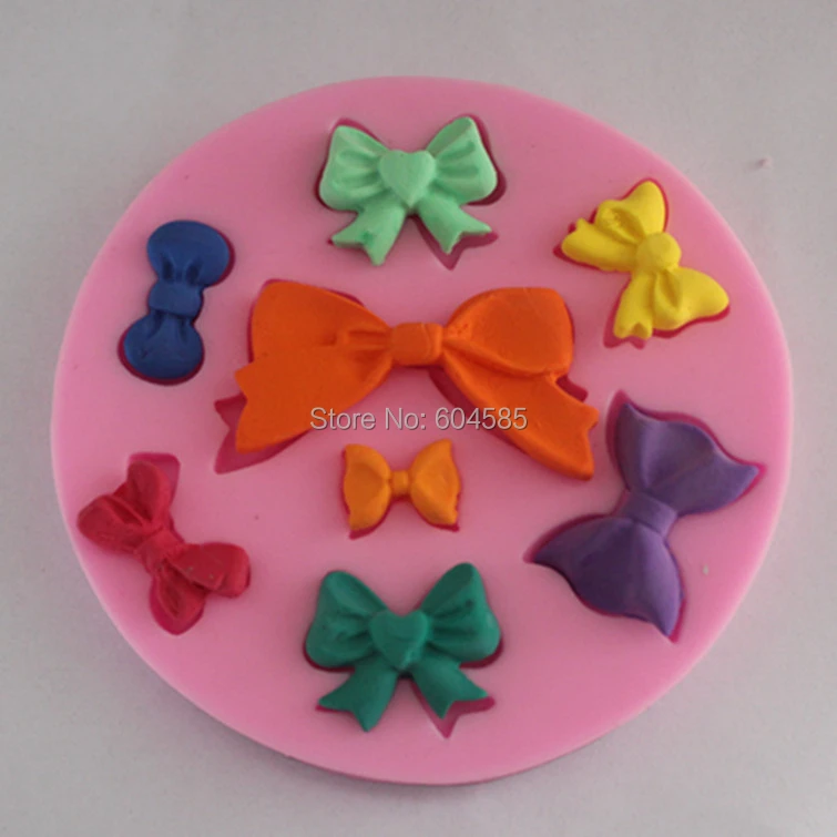 Ribbon Crown Heart Silicone Mold Fondant Mat Cake Decorating Cupcake Bows LT