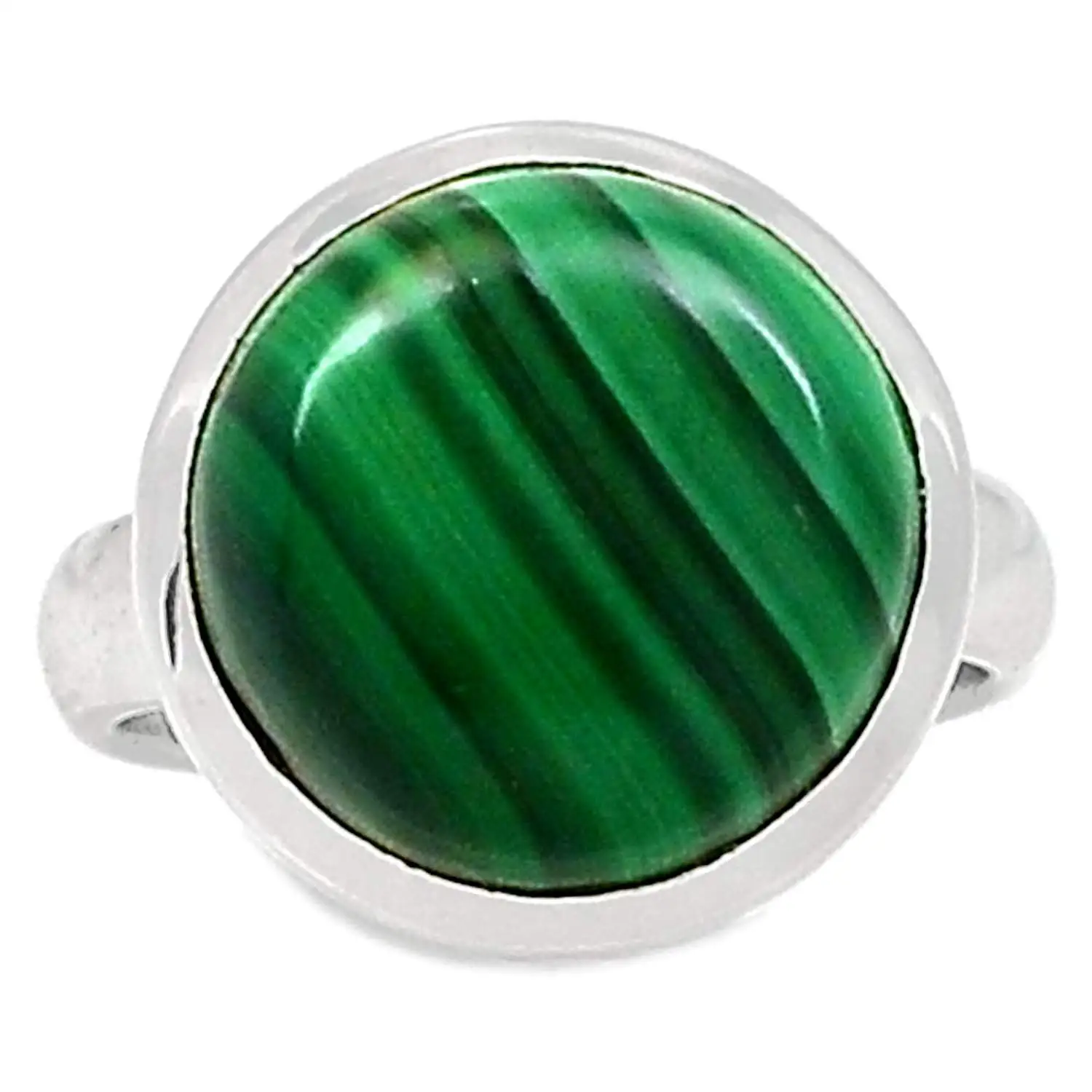 

Genuine MALACHITE Ring 925 Sterling Silver Jewelry,USA Size :6,75, MHBAR3774
