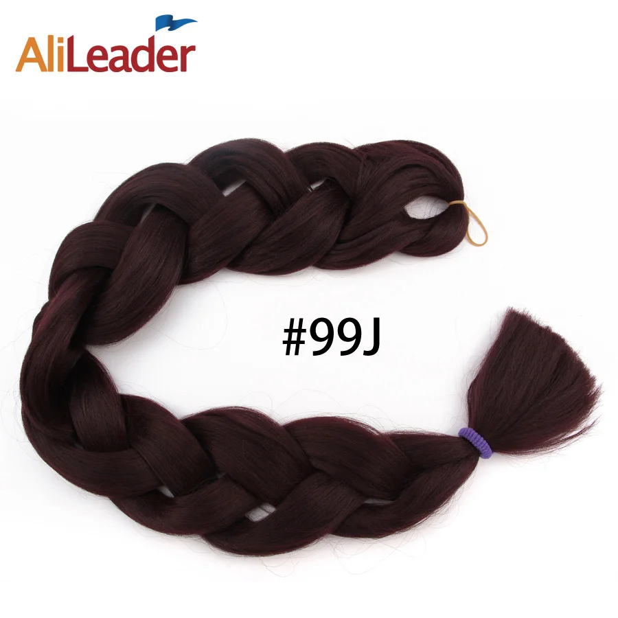 Бренд Alileader и магазин Джамбо представляют плетенные цветные косы, длина 36 дюймов, вес 165 г, одноцветные чудные косички из материала Канекалон, в ассортименте черный, белый, розовый цвета, 1 шт/уп - Цвет: # 99J