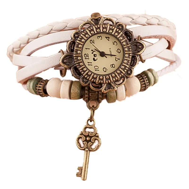 Women's watches brand luxury fashion ladies watch Weave leather band Key Around Quartz Lady Wrist Watches clock Bracelet M18 (10)