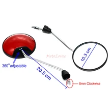 Motorcycle Rearview Mirrors 360 Degree Convex Moped Scooter Motorbike Side Mirror
