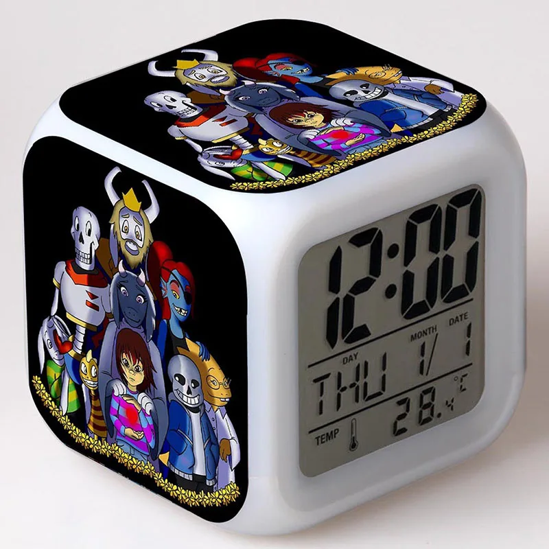 Светодиодный Будильник Undertale wekker reveil для украшения дома ночник светодиодный 7 цветов часы с подсветкой reloj pertador цифровой будильник