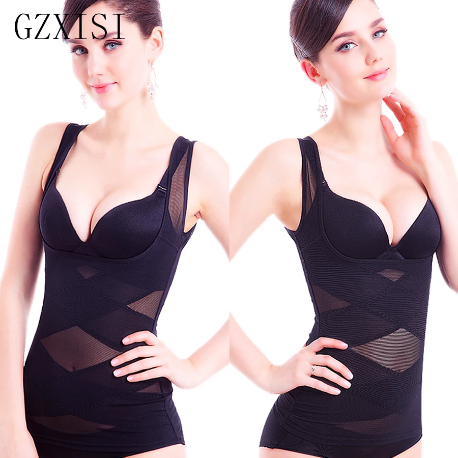 Womens Shapewear tummy Control Tank Top shaper Slimming Waist cincher Seamless Lace Cami vest Open Bust Camisole Shapewear