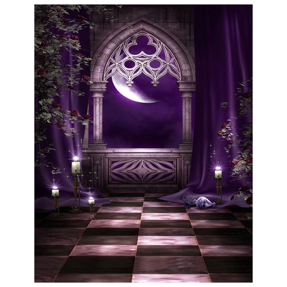 Edt Halloween Mysterious Scene Gothic Domed Architecture Arch Door Photography Backdrop Wall Mural Purple Rattan Flowers Arch Doors Photography Backdropsphotography Backdrops Wall Aliexpress