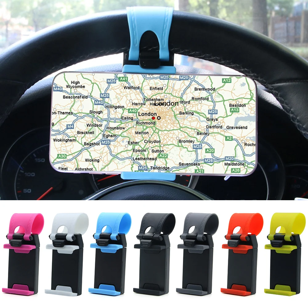 Auto Car Steering Wheel Guide Phone Holder Bike Clip Mount Mobile-phone Stand Support