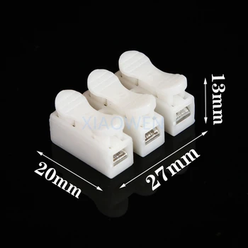 

50Pcs/lot CH-3 Spring Wire Connector Splice LED Strip Light No Welding No Screw Connector Cable Crimp Clamp Terminal 3 Way