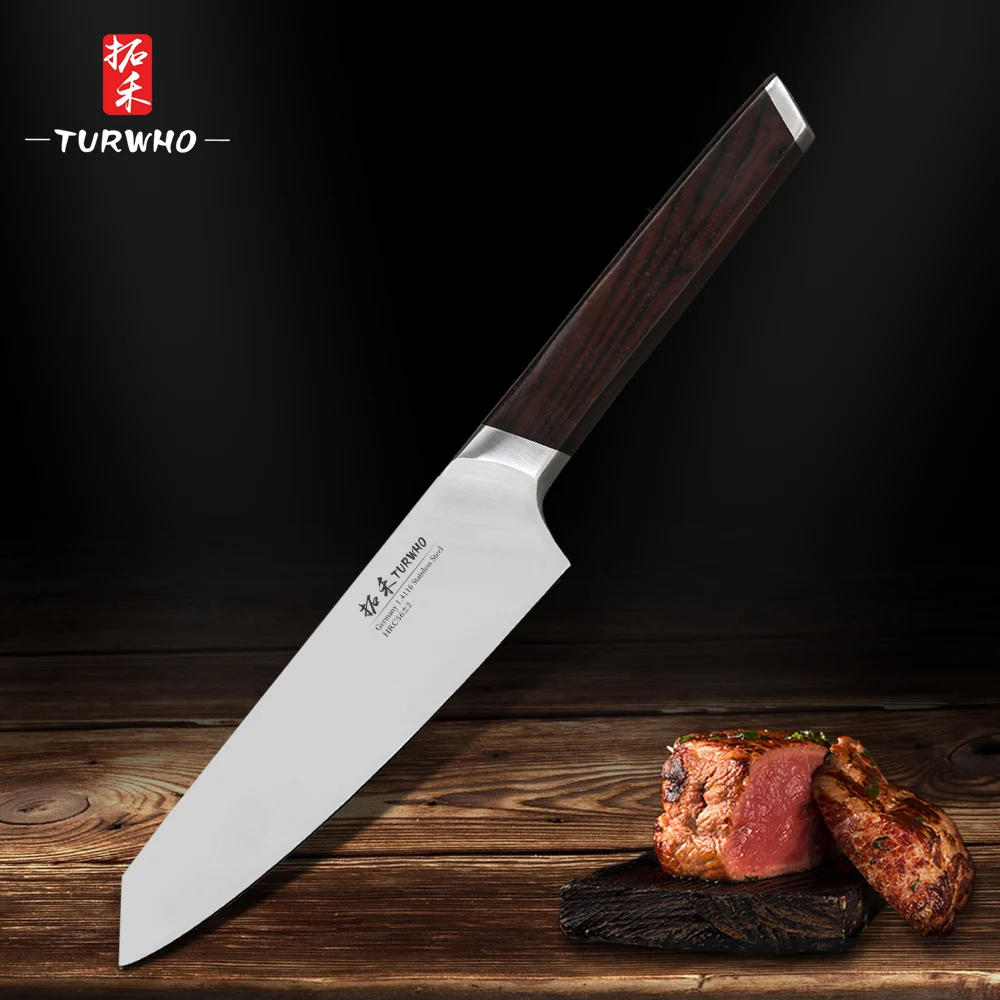 TURHWO 5'' Utility Knife Kitchen Knives DIN 1.4116 Steel Newarrive Super Sharp Steel Paring Knife Ebony Handle