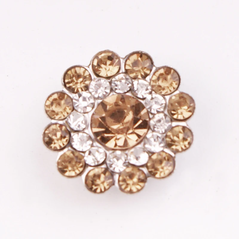 NEW Boutique Birthstone constellation copper crystal 12mm snap button flower MS538 - Окраска металла: brown