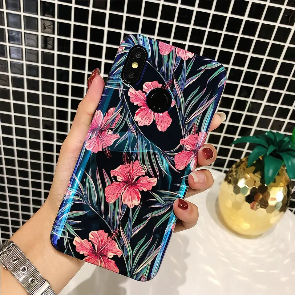 ТПУ Blu-Ray в виде листка лотоса Телефон задняя крышка для Xiaomi mi 8 силиконовый чехол