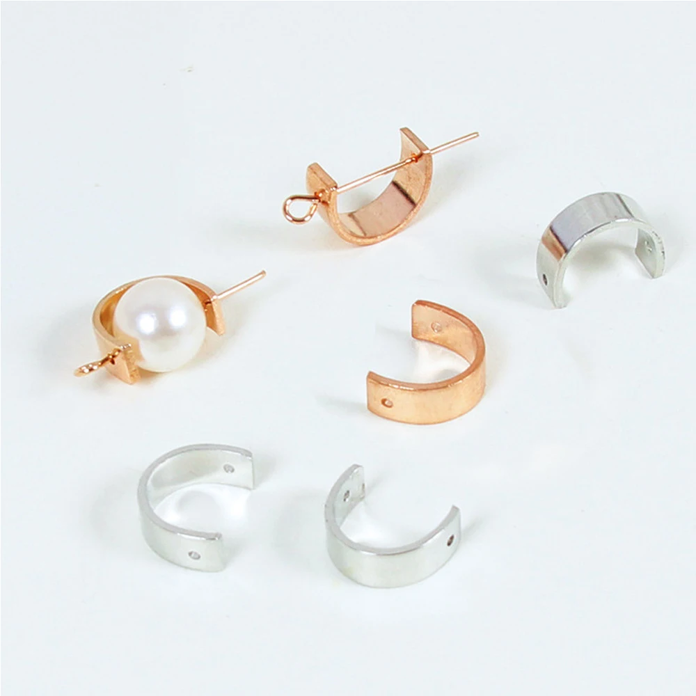 10pcs/lot Gold Silver Color Circle Connectors For Earring Style U Diy