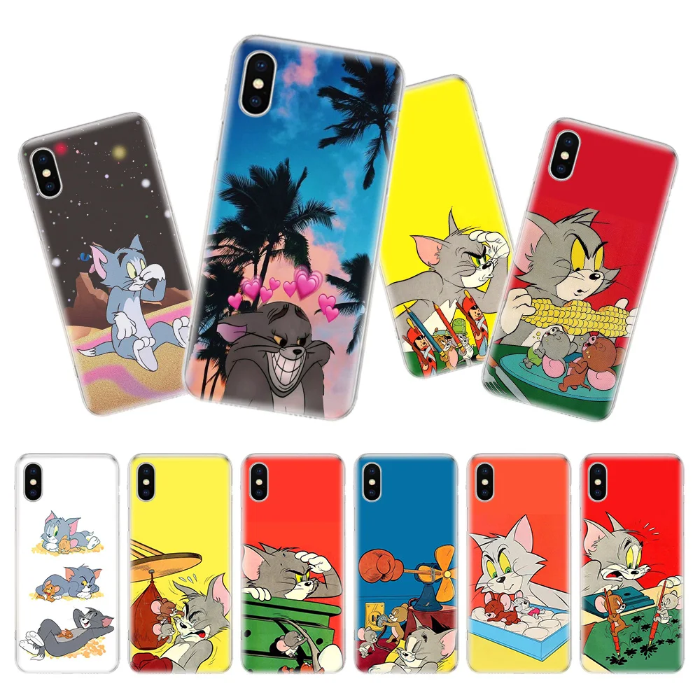 

Toms and Jerrys Cartoon Phone Case For iPhone 7 8 6 6S Plus X 10 Ten XS MAX XR 5S SE Art TPU Covers Coque Capa Cas Shell