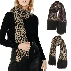 Новый с леопардовым принтом шарфы для женщин обёрточная бумага для зимние мягкие льняные теплый длинный шарф Bufandas Дамская мода тонк