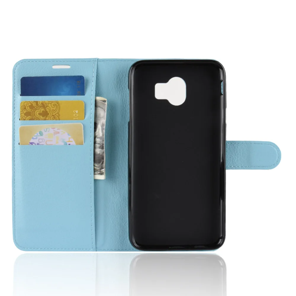 Роскошный кожаный чехол книжка baisxst для Samsung J4 2018 с подставкой
