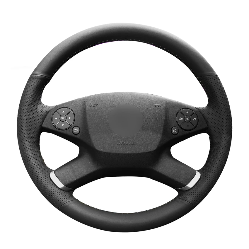 

Hand-stitched Black PU Artificial Leather Car Steering Wheel Cover for Mercedes Benz E-Class W212 E 200 260 300 2009-2013