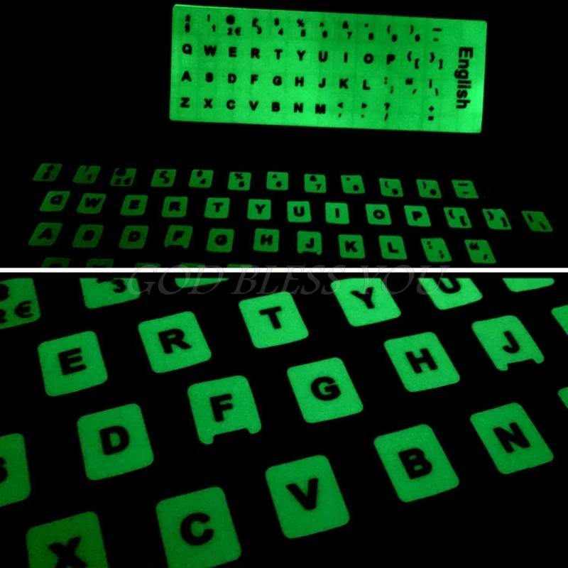 Fluorescent Keyboard Stickers Different Optional Language Luminous Waterproof Keyboard Protective Film Drop Shipping-4