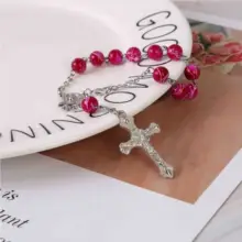 12 pzas/anides/Лот, католический браслет, серебряная любовь, краска, искусственный бисер, детское Причастие, детское крещение, мини-четки