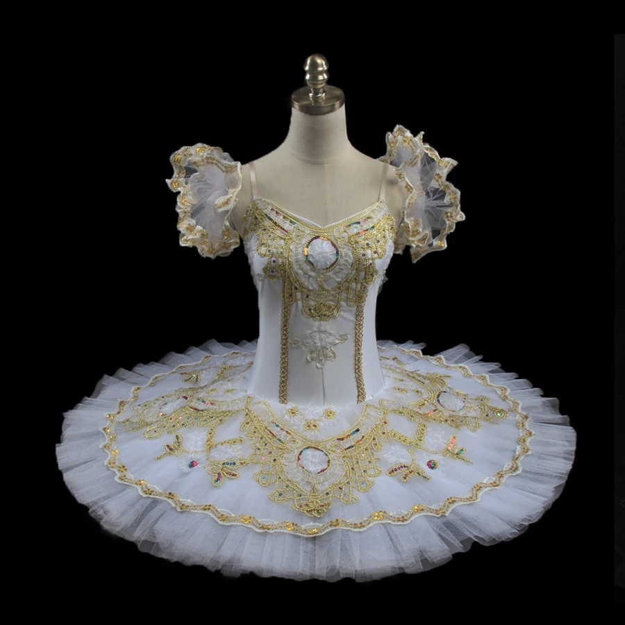 White Professional Ballet Costume Tutu Women/Girl Stage Performance Ballet Pancake Tutu Ballerina Customer Size Made